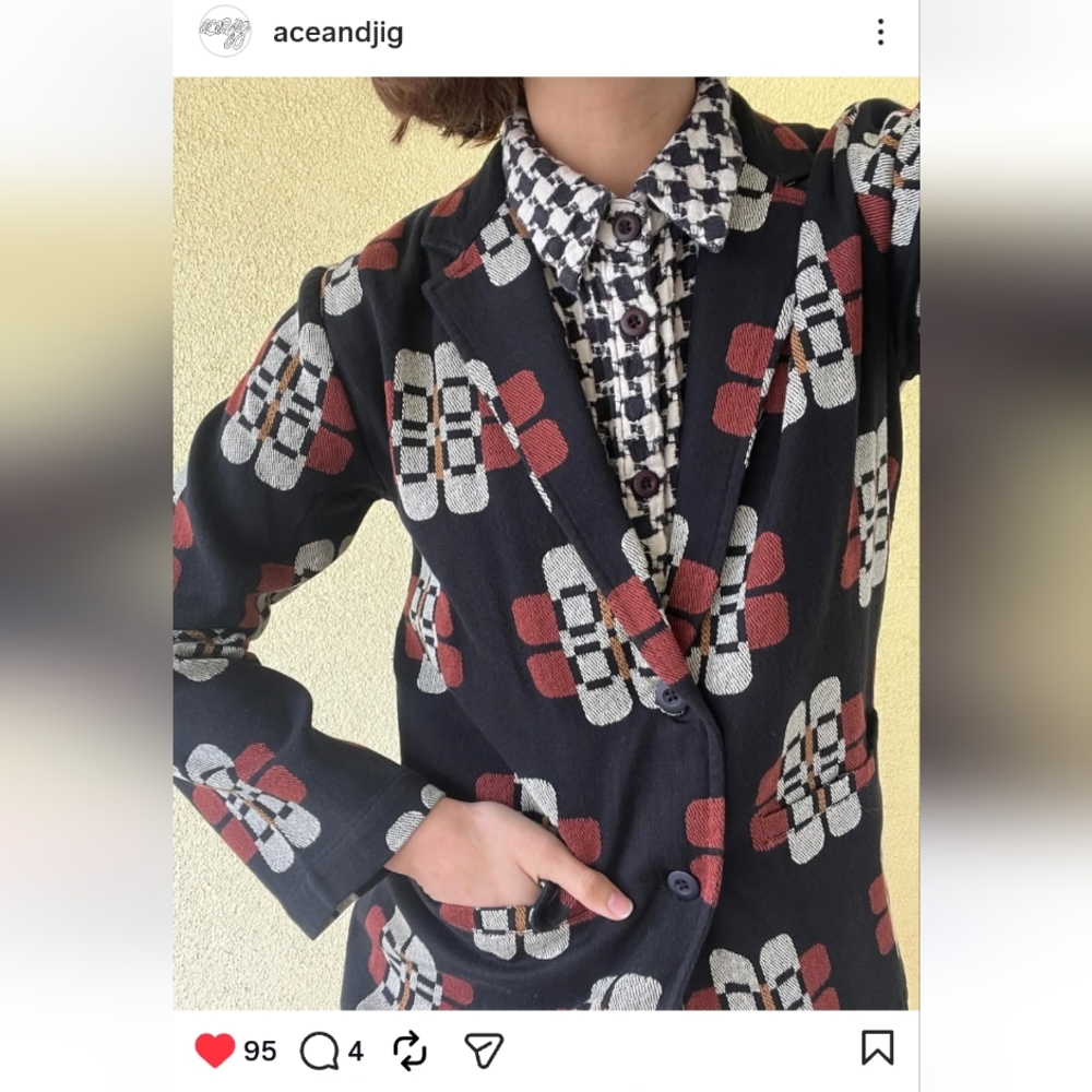 Ian Jacket In Lotus Print